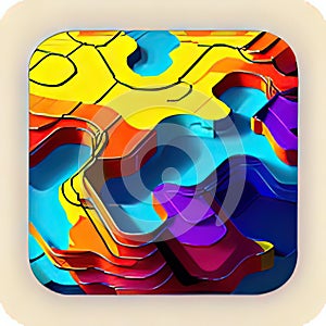 Tv Guide Software App Style Icon. Generative AI.