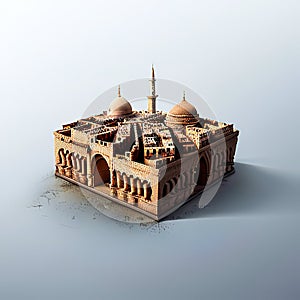Ta`izz, Taâizz, Yemen Microcity Model. Generative AI. photo