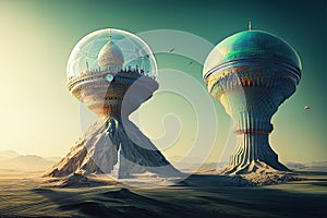 Zahedan, S?st?n va Bal?chest?n, Iran Futuristic Cityscape. Generative AI. photo