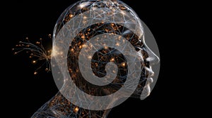 Generative AI. Artificial intelligence AI analysis big data in smart office concept , robot AI and algorithms replacing human