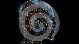 Generative AI. Artificial intelligence AI analysis big data in smart office concept , robot AI and algorithms replacing human