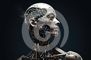 Generative AI. Artificial intelligence AI analysis big data in smart office concept , robot AI and algorithms replacing human