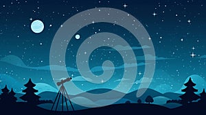 Generative AI Astrologer Watching at Night-