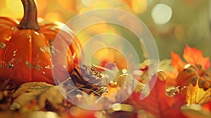 Generative AI Autumn Thanksgiving Background business concept.