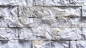 Generative AI Background of stone wall Pattern of white and gray brickwork Abstract texture Backdrop with rocks Ba