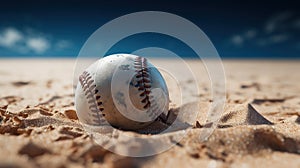 Generative AI, baseball ball in dry sand explosion, Pitchers Mound