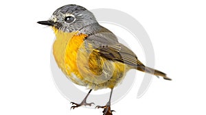 Generative AI Beautiful bird Bluefronted Redstart Phoenicurus frontalis on white background business concept.