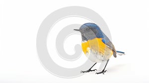 Generative AI Beautiful bird Bluefronted Redstart Phoenicurus frontalis on white background business concept.