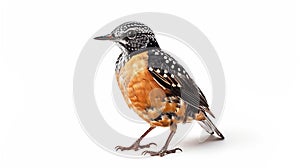 Generative AI beautiful bird Chestnutbellied Rockthrush Monticola rufiventris on white background business concept photo