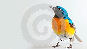Generative AI Beautiful bird Goulds SunbirdAethopyga gouldiae on white background business concept. photo