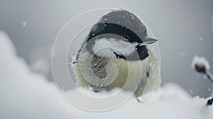 Generative AI Beautiful Bird juvenile great tit Parus majoron white background business concept.