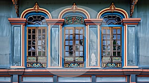 Generative AI Beautiful window at Mrigadayavan Palace Marukhathaiyawan in ChaAm Thailand business concept.