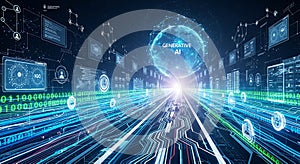 Generative AI big data highway visualization