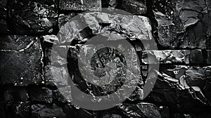 Generative AI Black and white grunge Rock texture Dark stone background Mountain surface texture Closeup It looks