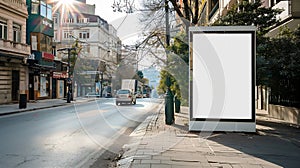 Generative AI Blank billboard on street Istanbul TURKEY business concept.