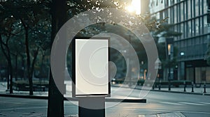 Generative AI Blank giantboard on the street business concept.