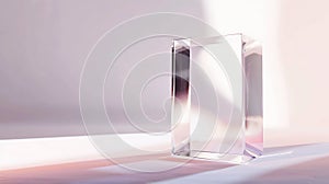 Generative AI Blank glass trophy mockup Empty acrylic award design mock up Transparent crystal prize plate templat