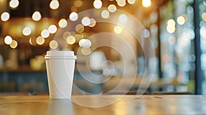 Generative AI Blur coffee shop  or cafe restaurant with abstract bokeh light image backgroundFor montage product d