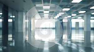 Generative AI blurred for background office building interior empty hall in the modern office building business co