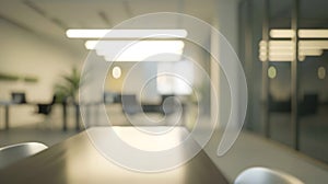 Generative AI Blurred office interior space background business concept.