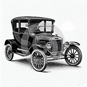 Generative AI brings a Classic Ford Model T to Life in Ink: Perfect for Automotive and Nostalgia-themed Projects photo