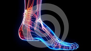 Generative AI Broken twisted ankle running sport injury Athletic man runner touching foot in pain due to sprained