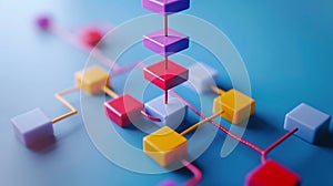 Generative AI Business hierarchy  company structure concept Business process plan and workflow automation flowchar