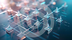 Generative AI Business process and workflow automation with flowchart Organization chart with hierarchy structure