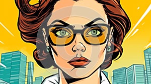 Generative AI Business Superwoman Pop Art-