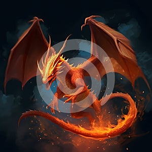 Generative ai. Charizard pokemon illustration