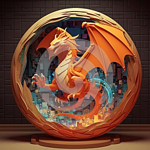Generative ai. Charizard pokemon illustration