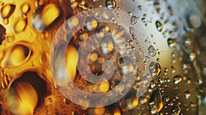 Generative AI Close up drops of a Ice Cold Pint of Beer business concept.