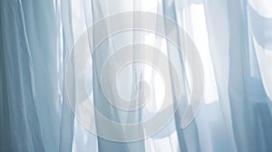 Generative AI Close up of a sheer white window curtains Abstract interior scene business concept.