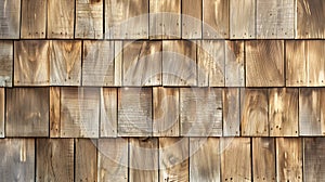 Generative AI Close up of wood texture and background Natural cedar shingle siding Rough bumpy wood shingle claddi