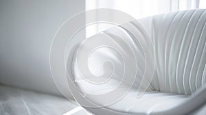 Generative AI Closeup of white chair in modern design business concept.