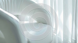 Generative AI Closeup of white chair in modern design business concept.