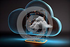 Generative AI: Cloud technology concept. Data center concept