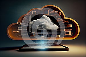 Generative AI: Cloud technology concept. Data center concept