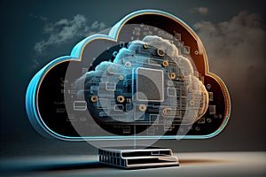 Generative AI: Cloud technology concept. Data center concept