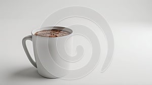 Generative AI Cocoa drink in white mug isolated on white background Clipping path business concept.