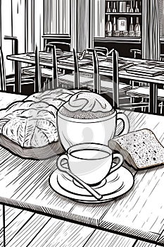 Generative AI Coffee house - vector illustration-