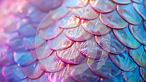 Generative AI Color Fish scale abstract pattern background Mermaid snake skin texture pattern background Fish scal