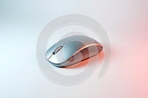 Generative AI computer mouse on a white background with lighting effects