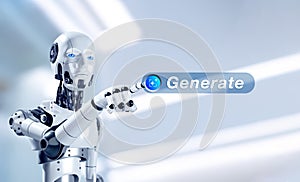 Generative AI concept. Artificial intelligence technology for digital content and automated data transformation. photo
