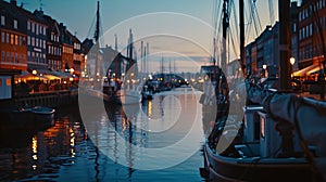 Generative AI Copenhagen Denmark on the Nyhavn Canal business concept.