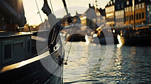 Generative AI Copenhagen Denmark on the Nyhavn Canal business concept.