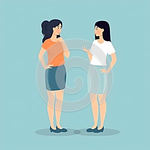 Generative AI Couple of Women Discussing-