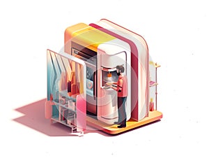 Generative AI 3D Printing Technology Concept-