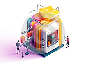 Generative AI 3D Printing Technology Concept-