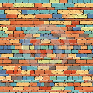 Generative AI Different brick wall seamless-